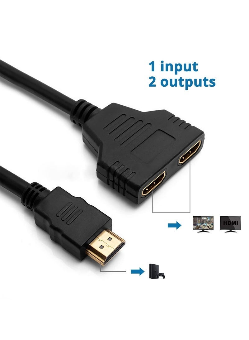 Bukela HDMI Splitter Cables Male 1080P to Dual HDMI Female 1 to 2 Way HDMI Splitter Adapter Cable for HDTV HD, LED, LCD, TV, Support Two TVs at The Same Time - Image 4