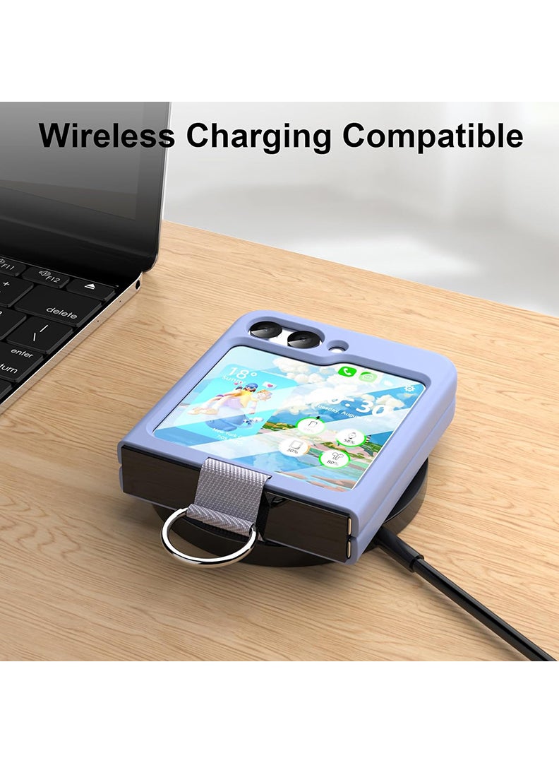 Case Up Compatible with Samsung Galaxy Z Flip 7 6.9 Inch Strap Case, Premium Liquid Silicone With Ring Holder [Soft Anti-Scratch] Shockproof Protective Slim Phone Cover for Samsung Galaxy Z Flip 7 2025, Purple - Image 5