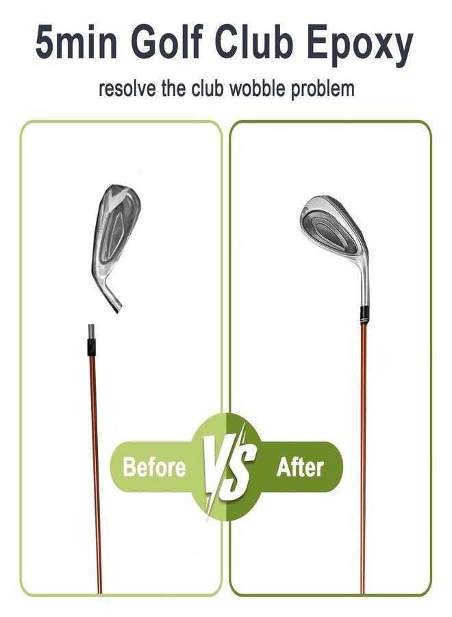EIGTWEN 5min Golf Club Epoxy, 60ml Extra Strength Golf Shaft Epoxy, Applicable to All Clubheads, Drivers, Putters, and Irons, Compatible with Graphite and Steel Shafts (Fast Cure) - Image 2