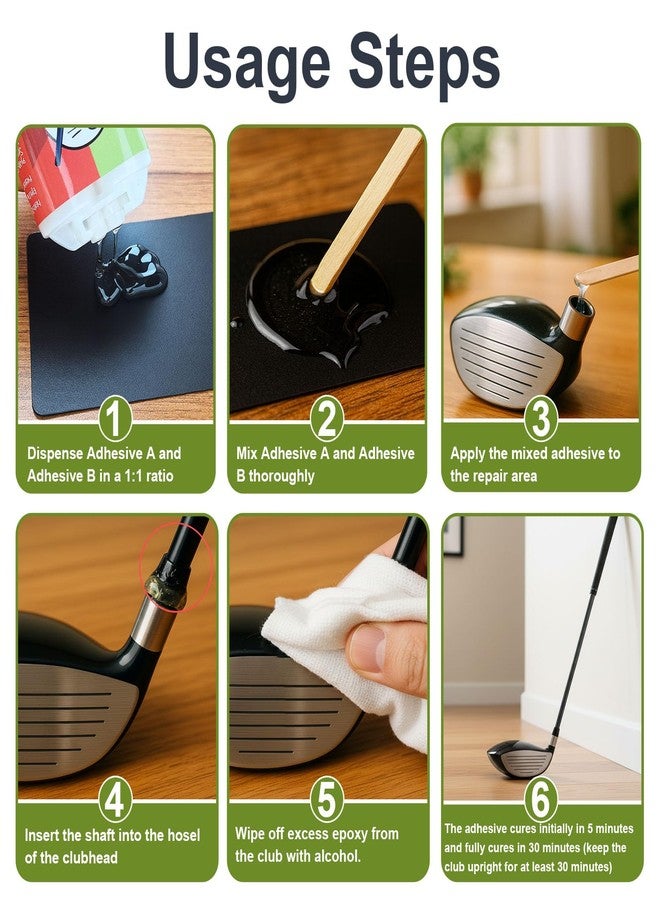 EIGTWEN 5min Golf Club Epoxy, 60ml Extra Strength Golf Shaft Epoxy, Applicable to All Clubheads, Drivers, Putters, and Irons, Compatible with Graphite and Steel Shafts (Fast Cure) - Image 5
