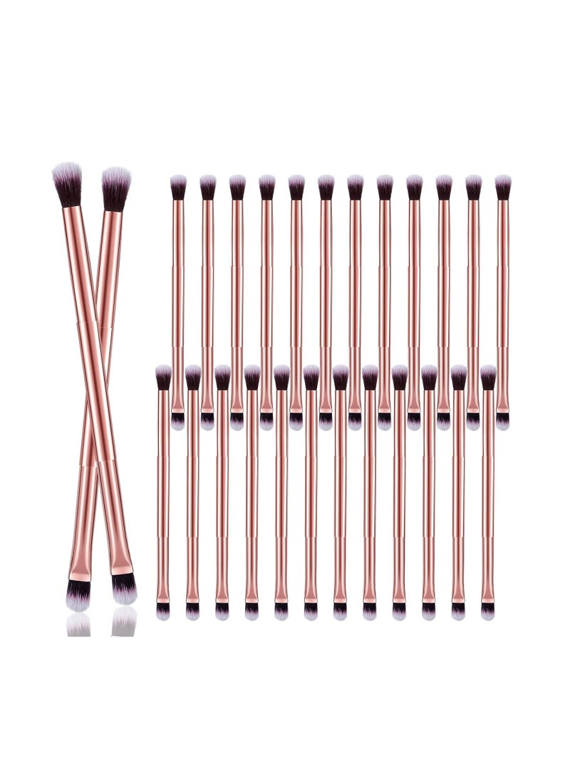 Perthlin 24 Pcs Eyeshadow Smudge Brush 2 in 1 Eyeshadow Brush 2 Double Ended Concealer Brush Under Eye Small Soft Firm Pointed Foundation Makeup Applicator for Blending Eye Shadow Liner (Rose Gold)  - Image 1