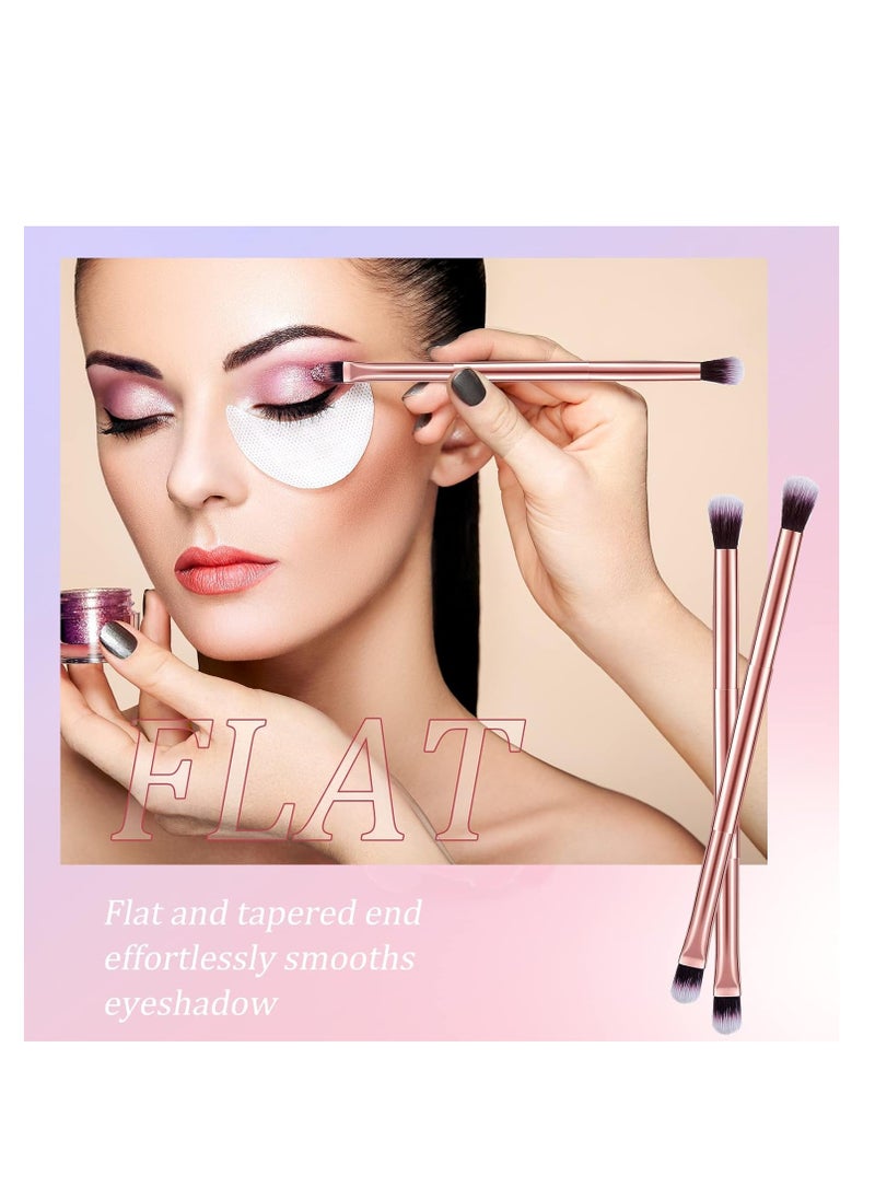 Perthlin 24 Pcs Eyeshadow Smudge Brush 2 in 1 Eyeshadow Brush 2 Double Ended Concealer Brush Under Eye Small Soft Firm Pointed Foundation Makeup Applicator for Blending Eye Shadow Liner (Rose Gold)  - Image 4
