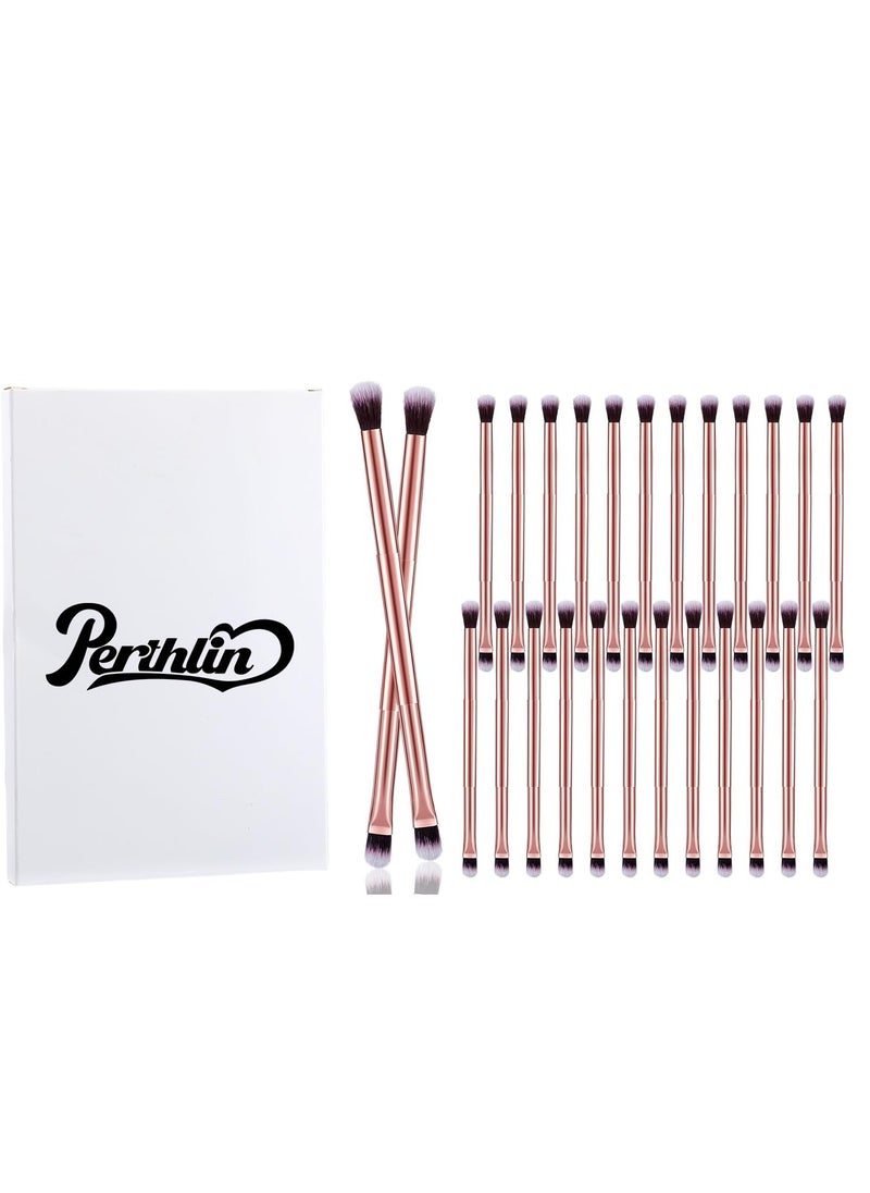 Perthlin 24 Pcs Eyeshadow Smudge Brush 2 in 1 Eyeshadow Brush 2 Double Ended Concealer Brush Under Eye Small Soft Firm Pointed Foundation Makeup Applicator for Blending Eye Shadow Liner (Rose Gold)  - Image 5
