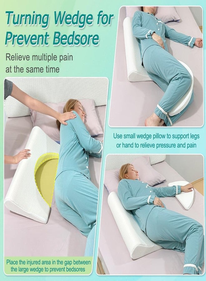 KAAMOS Bedsore Turning Wedge Pillow for Bed Sores Positioning Wedges Medical Pillows for Side Sleeping Pressure Ulcer Cushion Incline Foam Wedge for After Surgery Bedridden Elderly (23.6" Long) - Image 2