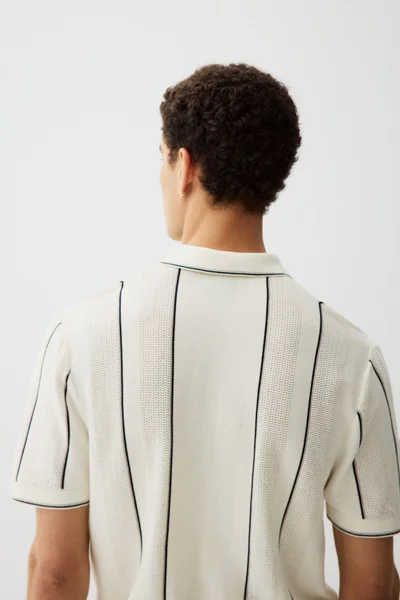 H&M Regular Fit Pointelle-knit polo shirt