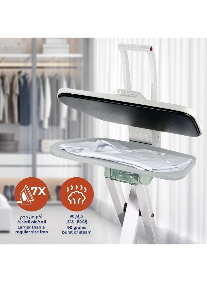 KION Steam Press Iron 36 Inch, 1600 W Digital Steam Press with Removable 1000ml Water Tank, Indicator Lights, White 1000 ml 1600 W KISP/36 white - Image 2