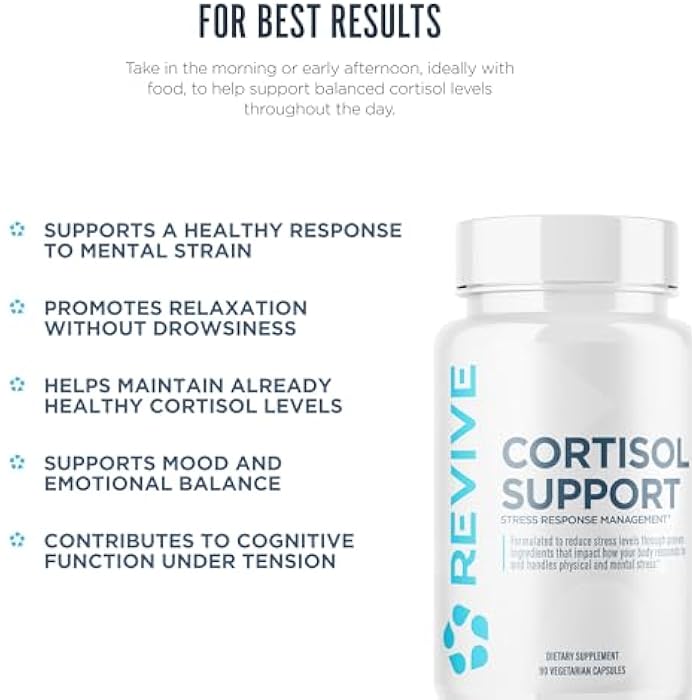 Revive MD Cortisol Manager, 90 Vegetarian Capsules - Cortisol Supplement w/Magnesium & L-Theanine Support Health, Focus, Energy, Fatigue, & Adrenal Gland Function - Vegan & Gluten-Free (30 Servings) - Image 5