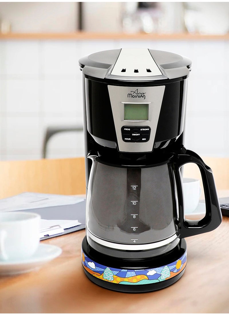 Any Morning Filter Coffee Maker, 15 Cups 2.0L, Programmable Coffee Machine, Automatic Start and Shut Off, Anti Drip Function, Brew Strength Control, Warming Plate, Easy To Clean 1000 W - SH21515B  - Image 5