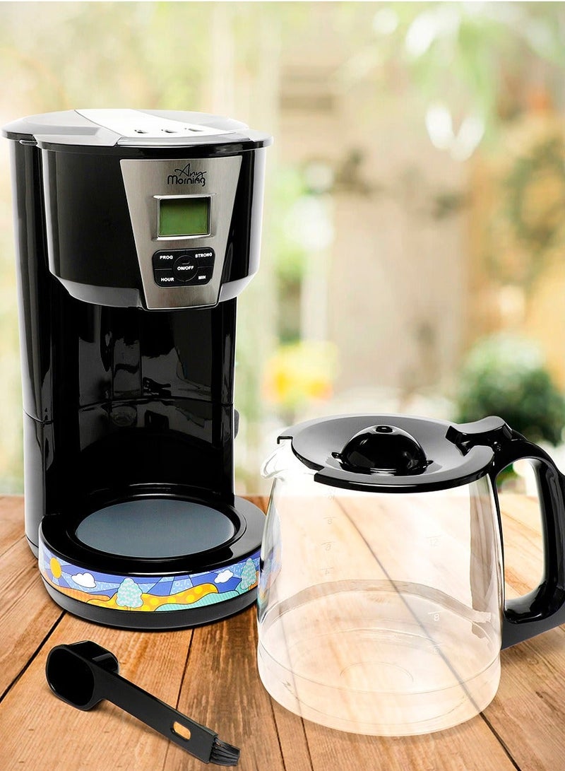 آني مورننغ آلة تحضير القهوة المفلترة، سعة 15 كوب (2.0 لتر)، ماكينة قهوة قابلة للبرمجة، تشغيل وإيقاف تلقائي، وظيفة منع التقطير، التحكم في قوة التخمير، لوحة تسخين للحفاظ على الدفء، سهلة التنظيف، بقدرة 1000 واط - SH21515B - Image 3