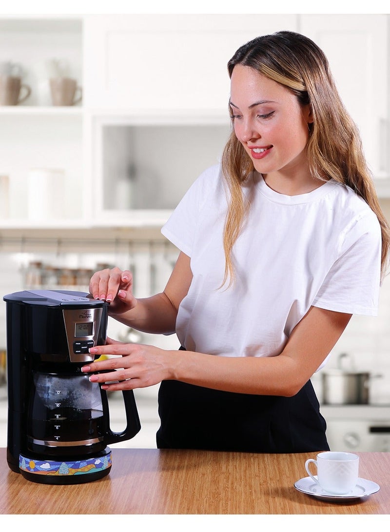 آني مورننغ آلة تحضير القهوة المفلترة، سعة 15 كوب (2.0 لتر)، ماكينة قهوة قابلة للبرمجة، تشغيل وإيقاف تلقائي، وظيفة منع التقطير، التحكم في قوة التخمير، لوحة تسخين للحفاظ على الدفء، سهلة التنظيف، بقدرة 1000 واط - SH21515B - Image 1