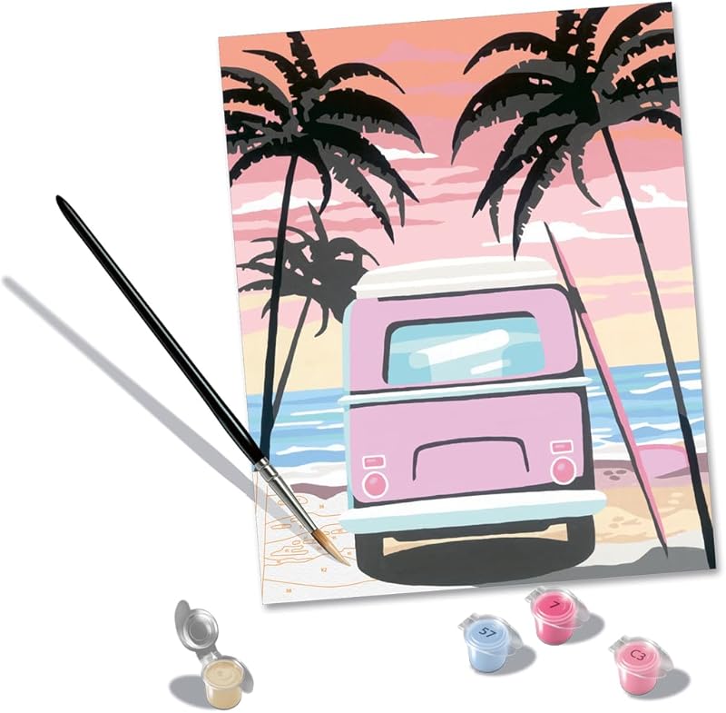 Ravensburger Beach Life Paint by Numbers Kit for Adults - 20131 - Painting Arts and Crafts for Ages 12 and Up