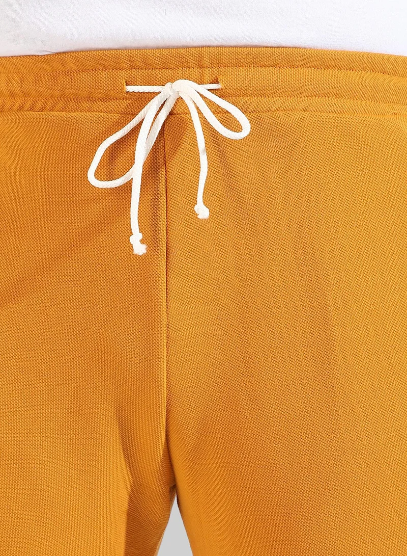 Instafab Plus Men's Solid Mustard Yellow Regular Fit Co-Ords Set