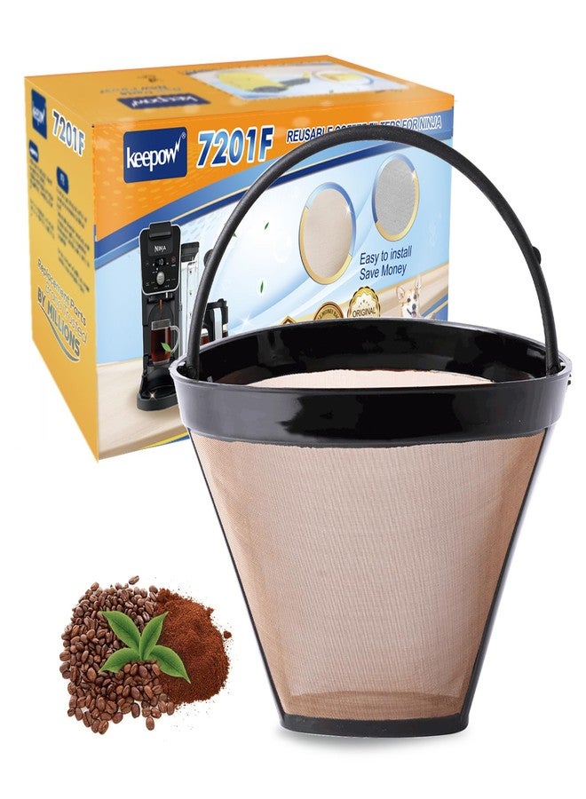 كيباو فلتر قهوة بديل قابل لإعادة الاستخدام من KEEPOW، سعة 12 كوبًا، متوافق مع ماكينات قهوة Cuisinart، سلة فلتر قهوة ذهبية اللون، سعة 10-12 كوبًا - Image 1
