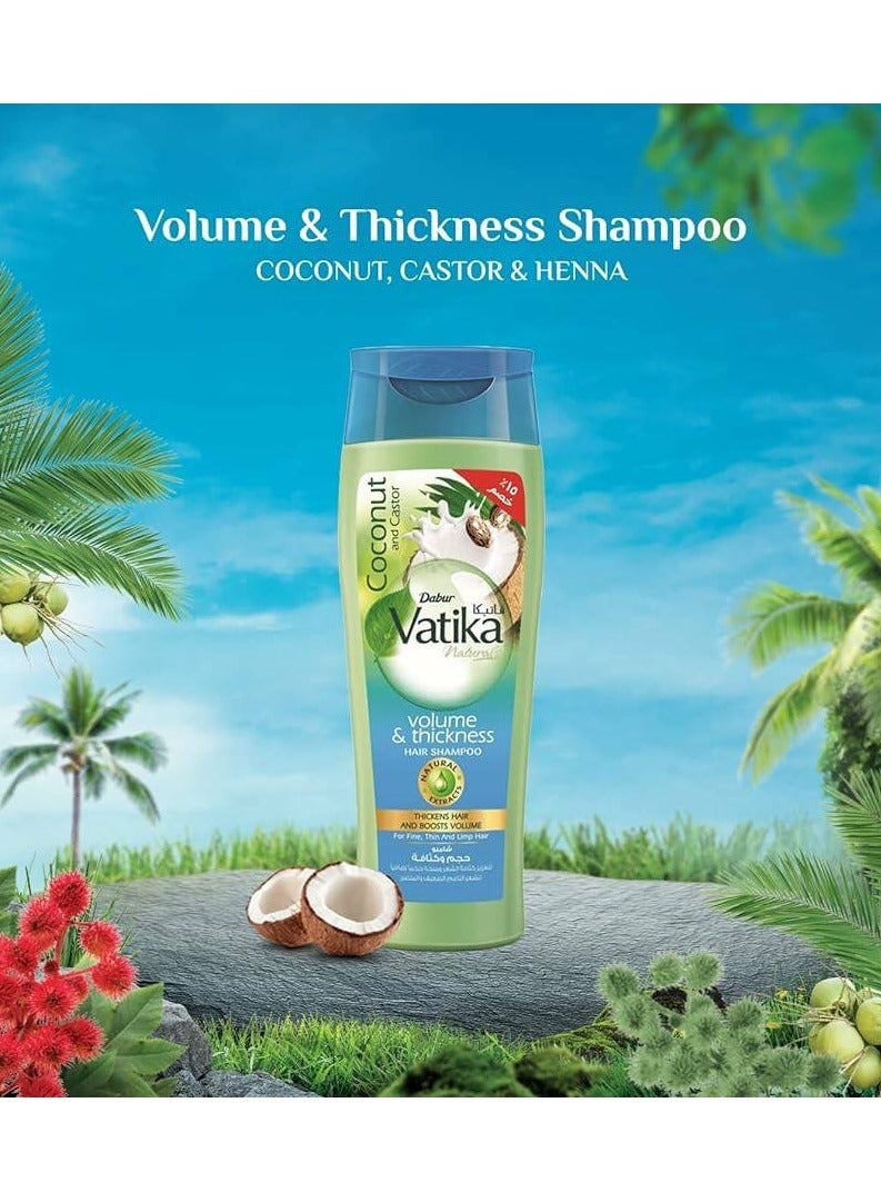 VATIKA Vatika Naturals Coconut and Castor Volume & thickness hair Shampoo 360ML - Image 2