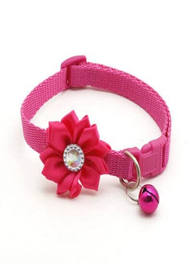 Litvibes Cat & Puppy Collars Set of 3 with Bell & Flower Design,Kitten & Small Dogs Soft Nylon Adjustable Collar,Safe,Solid & Protective Breakaway,Cute Kitty Neckband -(Purple,Dark Pink,Light Pink) - Image 2