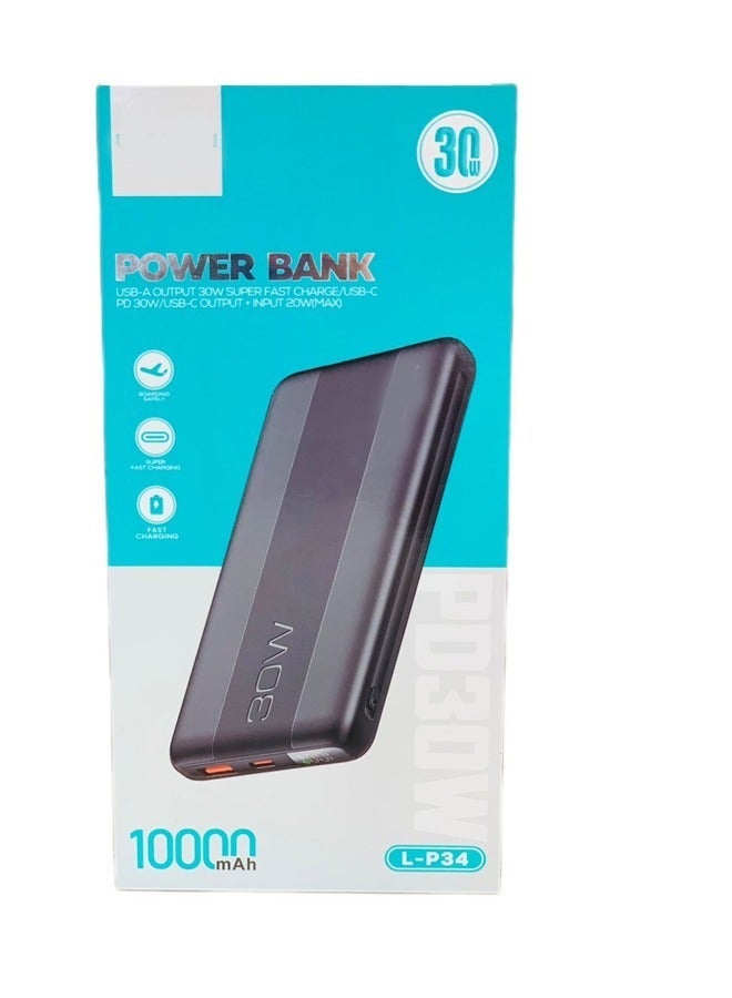 راكسوم بنك الطاقة المحمول L-P34 المغناطيسي الشفاف اللاسلكي بقدرة 10000 مللي أمبير في الساعة 30 وات صغير سريع الشحن بسعة كبيرة لبنك الطاقة iPhone اللاسلكي باللون الأسود - Image 2