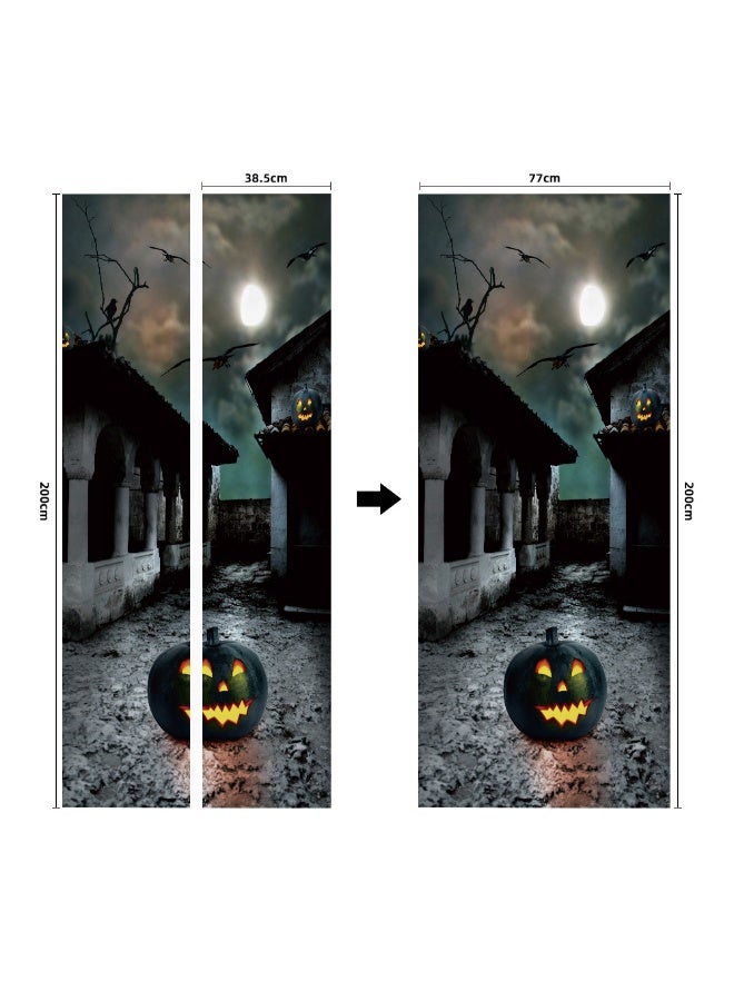 NIBEMINENT Eco-Friendly 3D Door Stickers - Halloween HD Self-Adhesive Door Decor