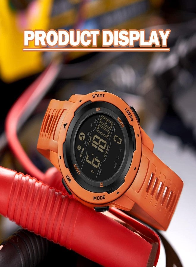 findtime Men's Digital Watch Waterproof Pedometer Watches Sport Watch Step Counter Calorie Military Watch with Stopwatch Alarm LED Backlight Countdown - Image 5