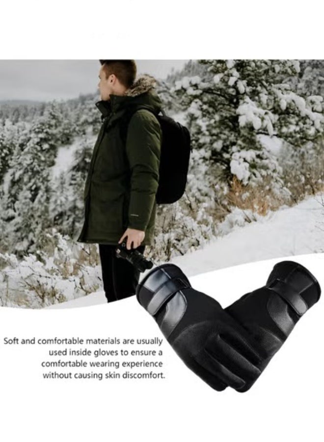 هالامودو قفازات شتوية تعمل باللمس للرجال والنساء، قفازات جلدية سميكة لركوب الدراجات، قفازات محبوكة دافئة، قفازات حرارية مقاومة للماء والرياح للمشي لمسافات طويلة والقيادة وركوب الدراجات والتزلج - Image 4