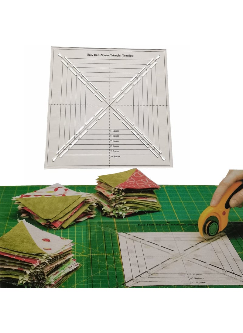 HONEYSEW HONEYSEW Easy HalfSquare Triangles Template Ruler for Sewing Quilting 