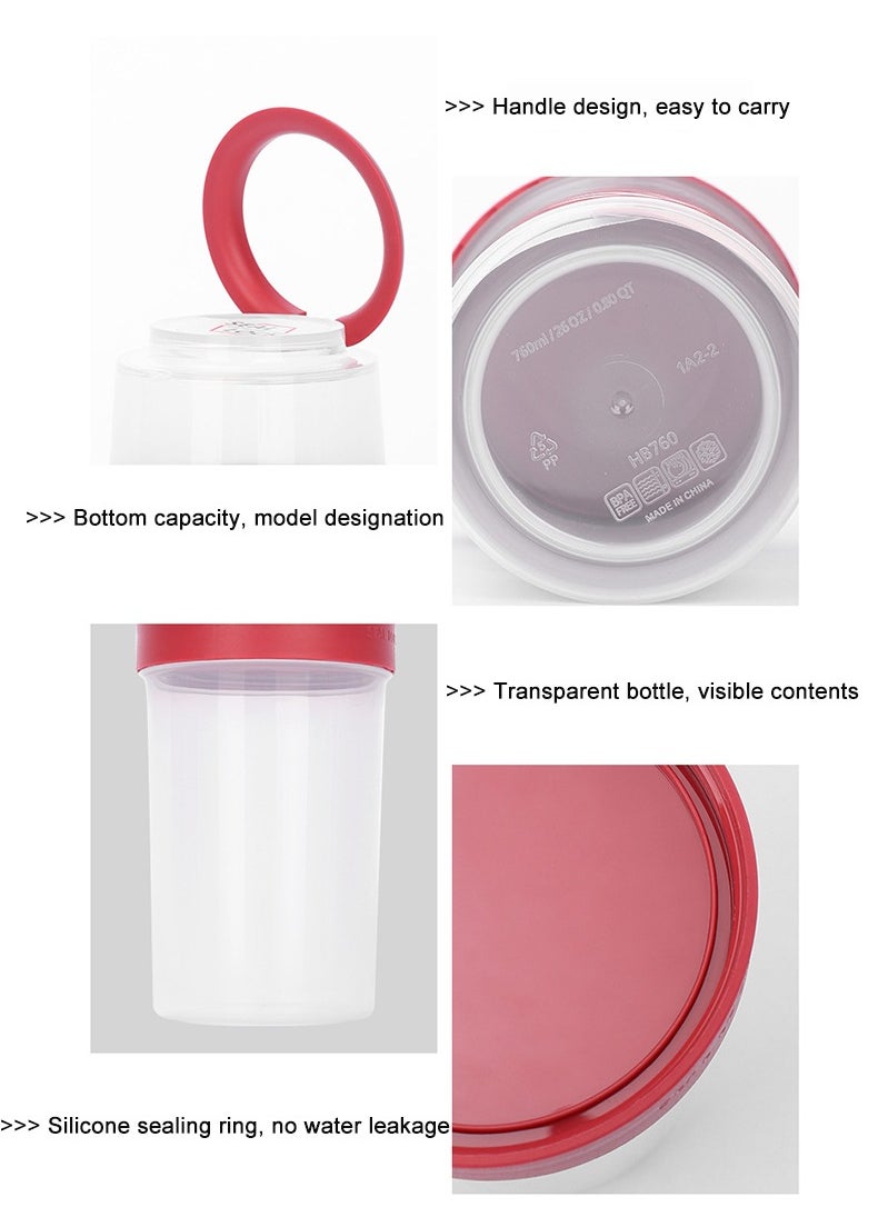 Vermaney - Breakfast On The Go Cup Double Layer Leak-proof Cereal and Milk Container Portable Food Storage Container for Salad Yogurt Fruit and Nut, Microwave & Freezer Safe (150ml+330ml) - Image 1