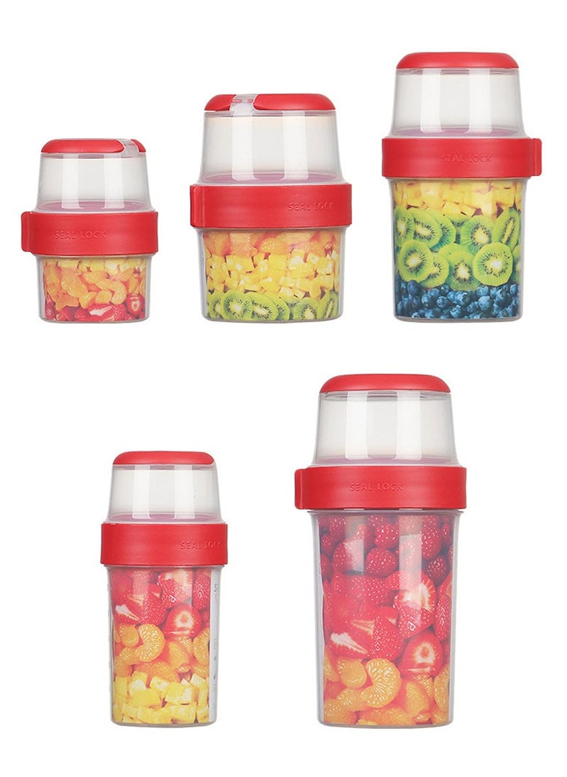 Vermaney - Breakfast On The Go Cup Double Layer Leak-proof Cereal and Milk Container Portable Food Storage Container for Salad Yogurt Fruit and Nut, Microwave & Freezer Safe (150ml+330ml) - Image 1