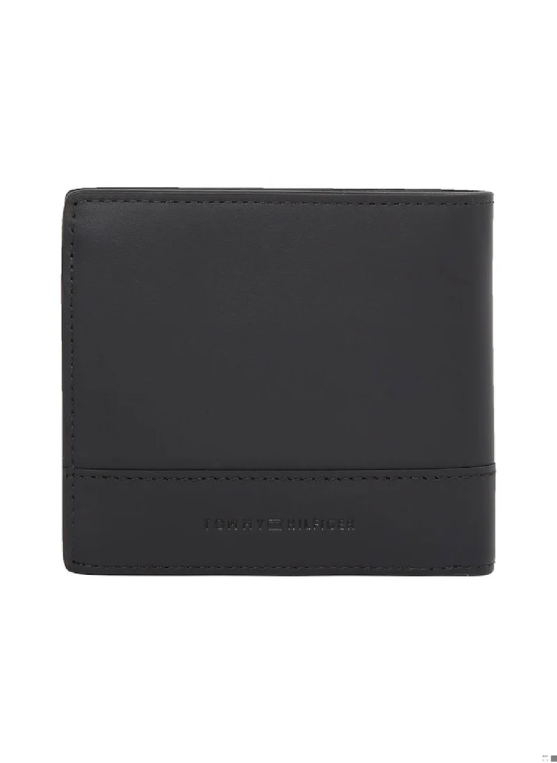 TOMMY HILFIGER Men's Corporate Bifold Wallet - Leather, Black