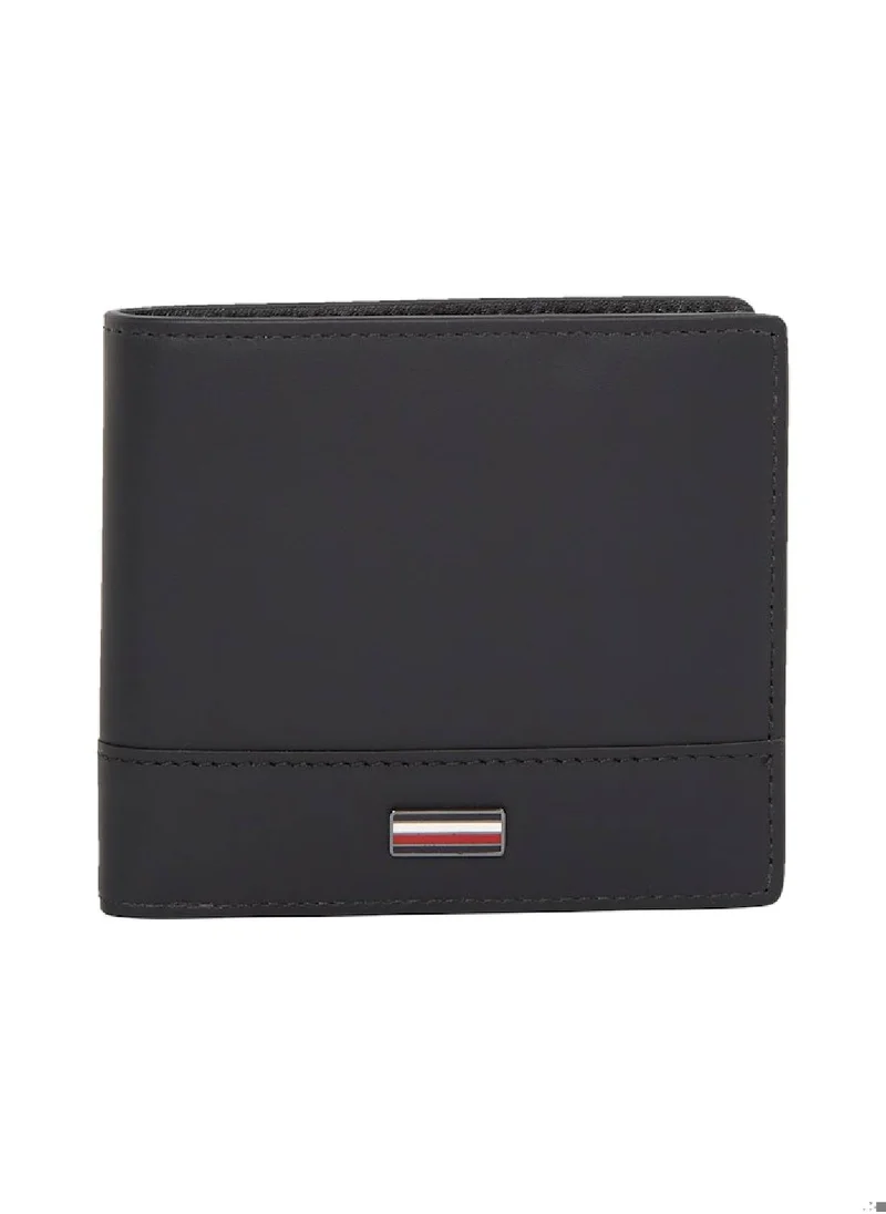 TOMMY HILFIGER Men's Corporate Bifold Wallet - Leather, Black