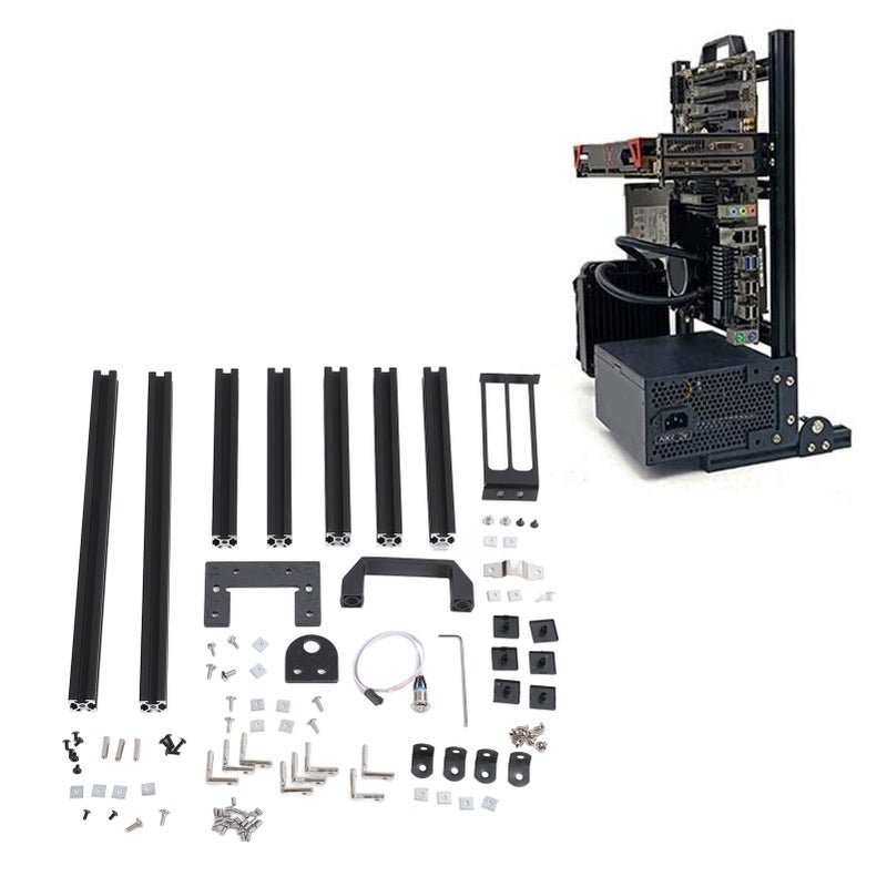 DIY Computer Motherboard Case Rack Heat Dissipation Vertical Open Aluminum Frame Chassis Rack DIY Open Chassis Frame - Image 1
