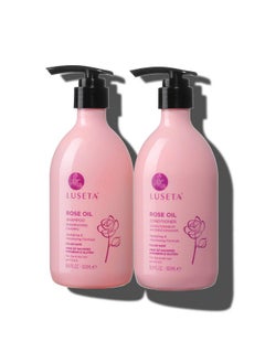 L LUSETA Luseta Rose Oil Shampoo and Conditioner for Volumizing & Hydrating - Color safe, gluten-free, sulfate-free, paraben-free, cruelty free and Vegan  - Image 1