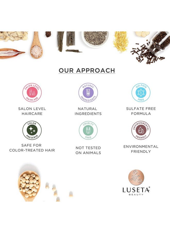 L LUSETA Luseta Rose Oil Shampoo and Conditioner for Volumizing & Hydrating - Color safe, gluten-free, sulfate-free, paraben-free, cruelty free and Vegan  - Image 4