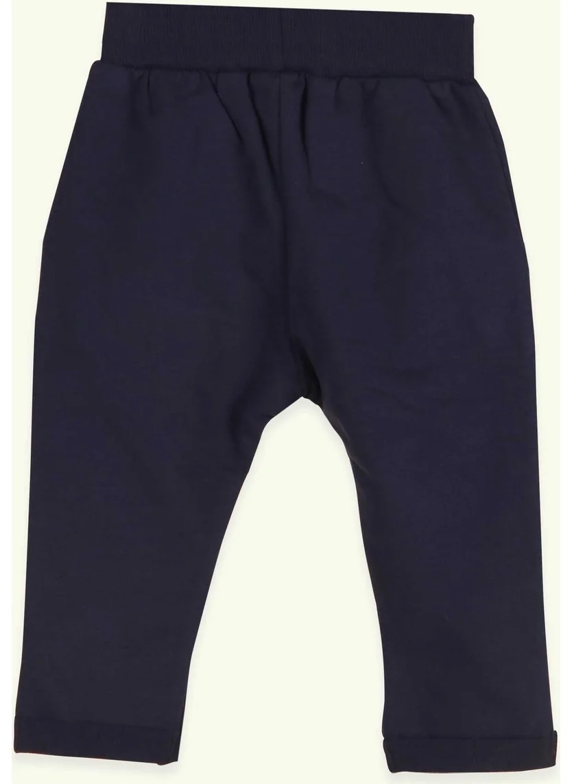 Breeze Baby Boy Sweatpants With Emblem Basic Navy Blue (9 Months-3 Years)