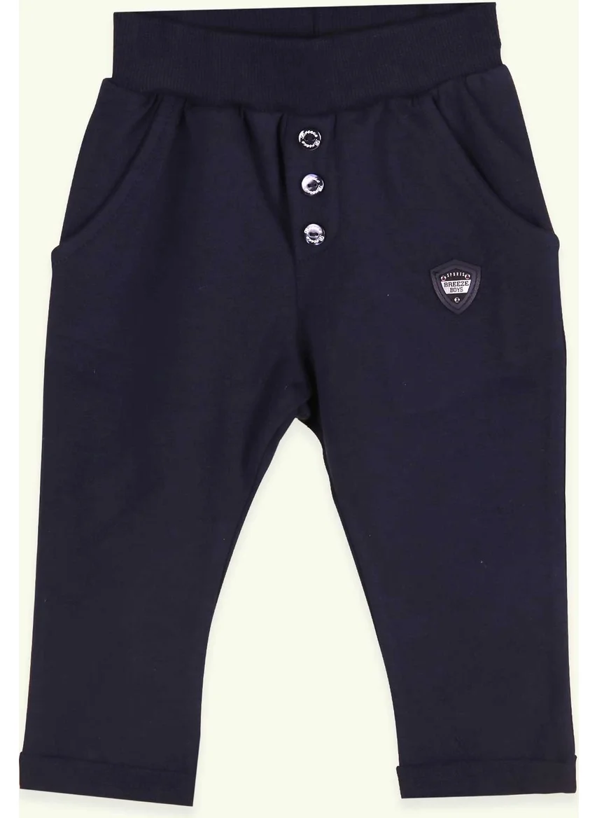 Breeze Baby Boy Sweatpants With Emblem Basic Navy Blue (9 Months-3 Years)