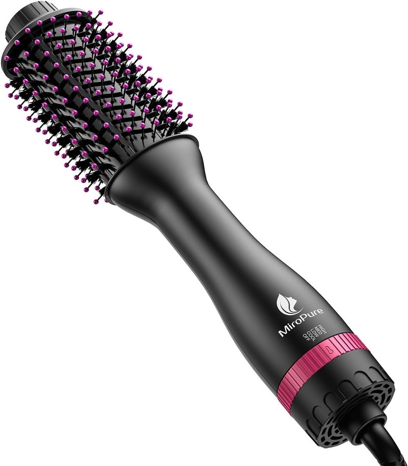 miropure Hair Dryer Brush Blow Dryer Brush in One MiroPure 4 in 1 Hair Dryer and Styler Volumizer with 4 Speed Temp Settings Hot Air Brush with Oval Barrel for All Hair Style and Fast Drying Rose Red