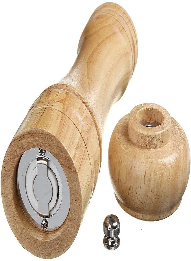ATHA Salt and Pepper Shakers Set | Wooden Salt and Pepper Grinder with Adjustable Ceramic Rotor Mixer Burr Mill, Salt & Spice Storage Crusher for Home Kitchen Use_8 Inch (Brown) - Image 2