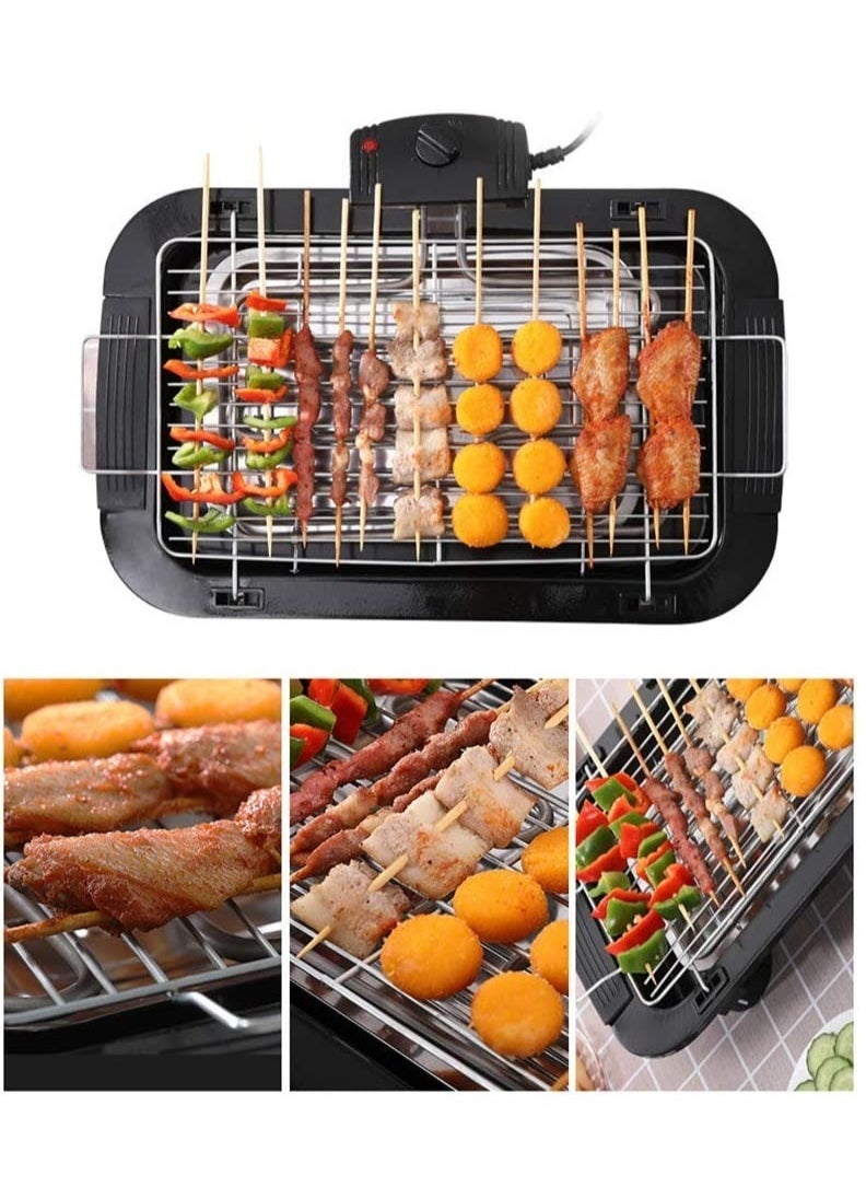 ELTRAZONE Smokeless Indoor/Outdoor Electric Grill Portable Tabletop Grill Kitchen BBQ Grills Adjustable Temperature Control,Removable Water Filled Drip Tray,2000W,Black（EU Plug）  - Image 1