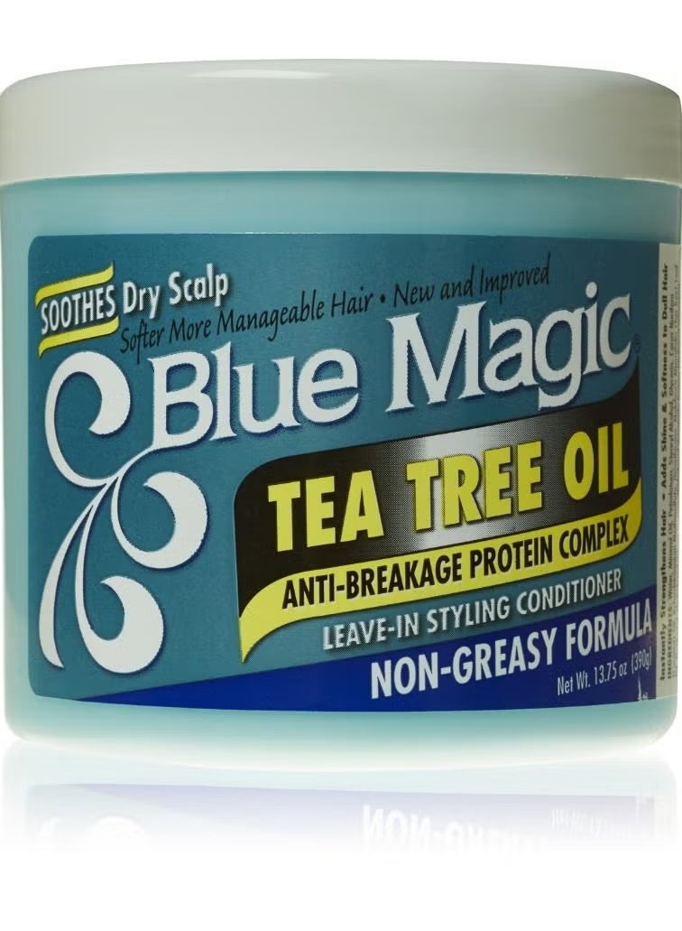 بلو ماجيك بلسم تصفيف الشعر بزيت شجرة الشاي، يُترك على الشعر، 390 غرام