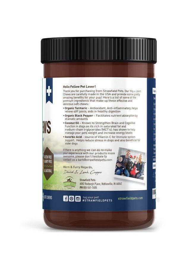 STRAWFIELD PETS - Strawfield Pets Hip + Joint Chews for Dogs Advanced Dog Joint Supplement with Glucosamine Tasty Healthy Mobility Treats Bacon Flavor 120 Count - Image 1