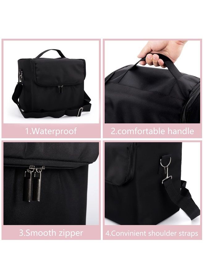 Deciniee Large Makeup Carrying Train Case for Women,Black Travel Makeup Organizer Bag Storage Box,4 Tier Professional Nail Organizer Case with Adjustable Dividers for Nail Tools Jewelry MakeUp Brushes Toiletry - Image 5