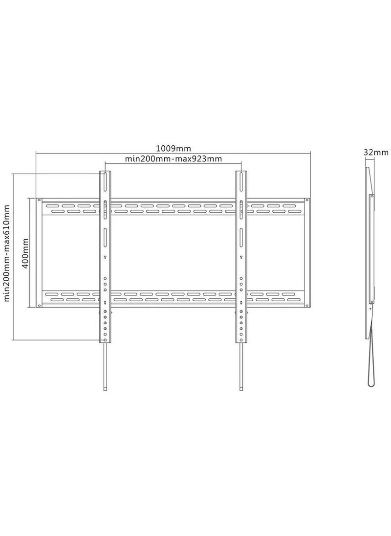 ELTRAZONE Heavy-Duty Fixed TV Wall Mount Bracket for 60"–105" LCD, LED & Curved Screens | 110kg Load Capacity | Detachable Mounting Panel | Fixed Wall Plate | Universal & VESA-Compatible | Ultra-Stable Metal Frame in Black Finish - Image 2