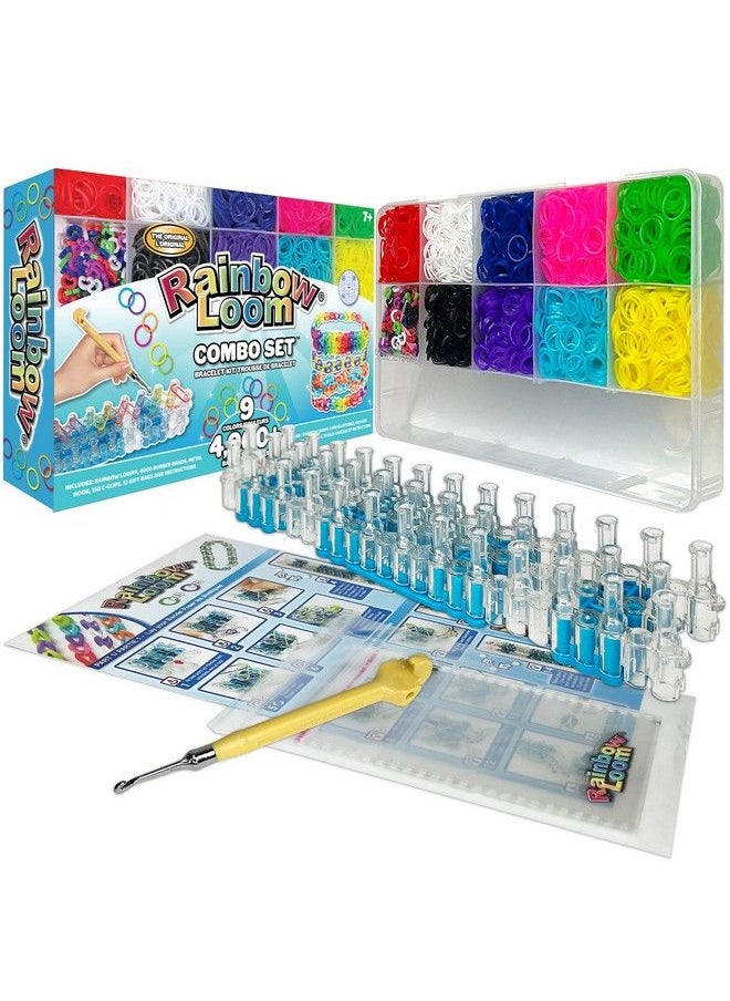 Rainbow Loom مجموعة كومبو تحتوي على أكثر من 4000 شريط مطاطي ملون وتعليمات سوار خطوة بخطوة وحافظة منظمة وهدية رائعة للأطفال من سن 7 سنوات فما فوق لتعزيز المهارات الحركية الدقيقة  - Image 2