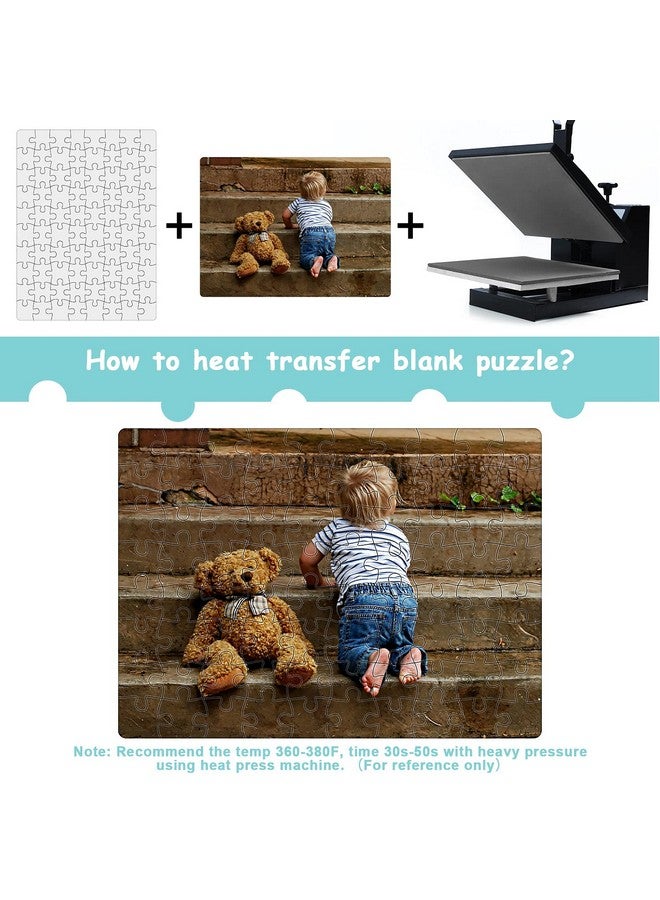 سكايليتي 6 مجموعات من ألغاز الفراغات التسامي A5 ألغاز الصور المقطوعة البيضاء ألغاز فارغة يمكنك صنعها بنفسك ألغاز فارغة لنقل التسامي والنقل الحراري والطباعة بالضغط الحراري 7.8 × 5.7 بوصة 80 قطعة/مجموعة - Image 3