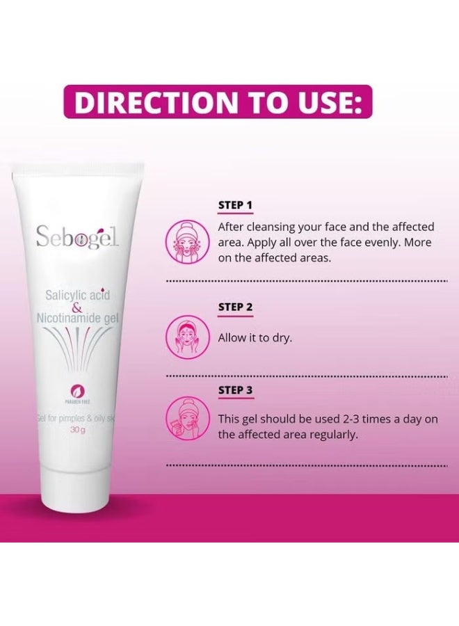 Sebogel Pimples and Oily Skin Gel 30g - Image 2
