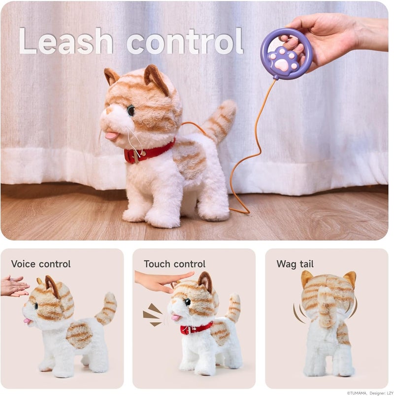 Interactive Plush Cat Toy for Kids - Electronic Walking Kitten with Remote Control - Image 3
