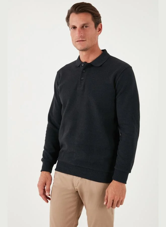 Buratti  Buratti Cotton Blend Regular Fit Polo Collar Sweater Men's POLO COLLAR SWEATER 456223 for Men | Best Price UAE