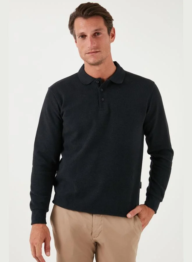 Buratti Cotton Blend Regular Fit Polo Collar Sweater Men's POLO COLLAR SWEATER 456223