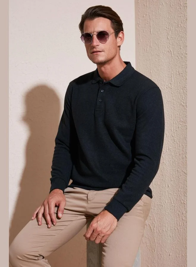 Buratti  Buratti Cotton Blend Regular Fit Polo Collar Sweater Men's POLO COLLAR SWEATER 456223 for Men | Best Price UAE