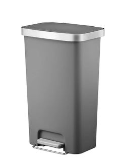EKO HANA SERIES | Brushed Matte Finish | Soft-Closing | Fingerprint-Resistant | Step Trash Bin | Pet-proof Lockable Lid | 50L  - Image 1
