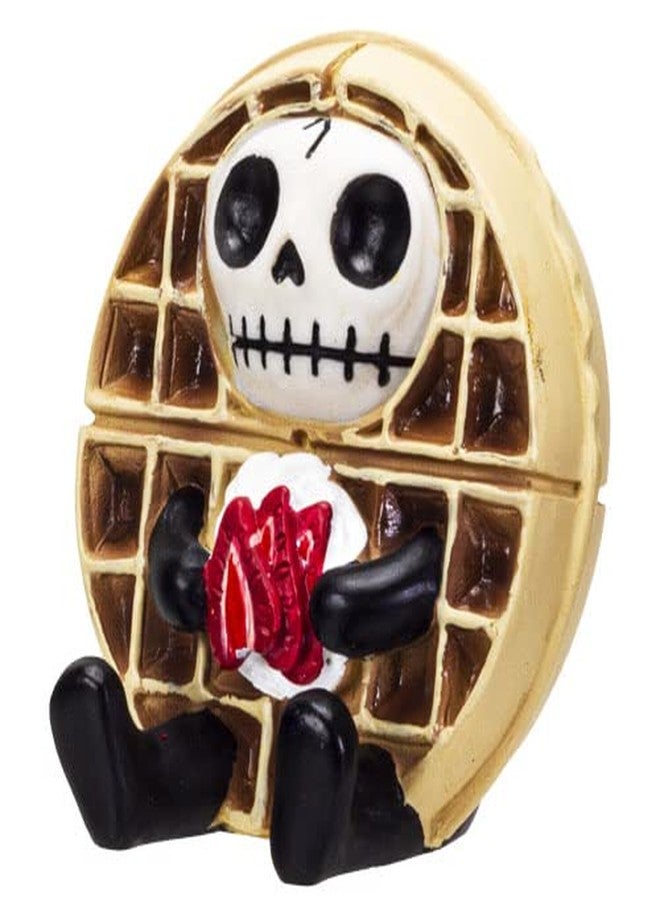 Pacific Giftware Furrybones Puffle Signature Skeleton in a Belgian Waffle Costume with a Strawberry Topping Friend 3.5” Tall - Image 2