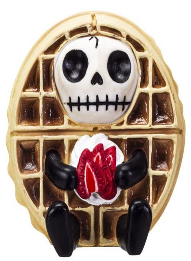 Pacific Giftware Furrybones Puffle Signature Skeleton in a Belgian Waffle Costume with a Strawberry Topping Friend 3.5” Tall - Image 1